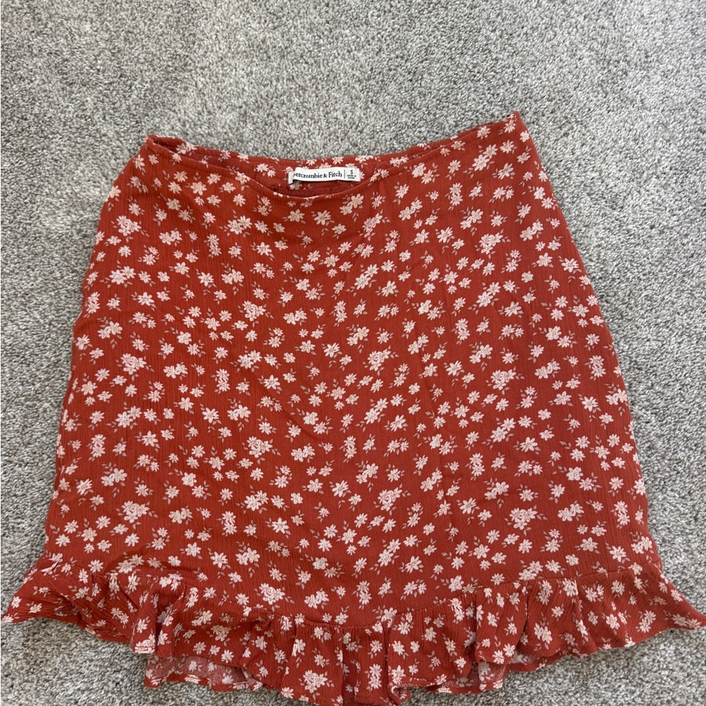 Abercrombie & Fitch Rust Floral Mini Skirt